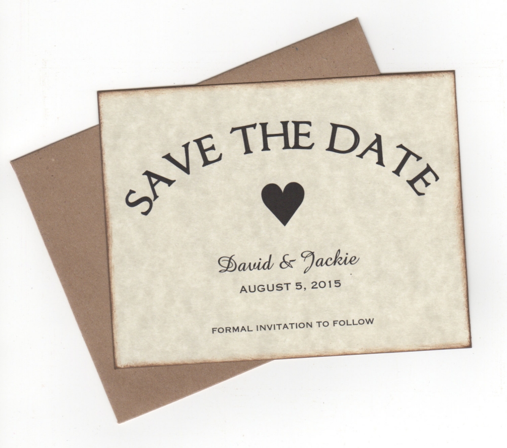 Personalised Save the Date Cards x 50 Envelope Rustic Vintage NSD7 