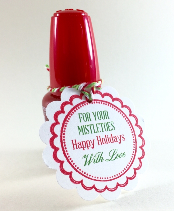 Christmas Gift Tags, Nail Polish Favor Tags, For Your Mistletoes, Mistle Toes Fa