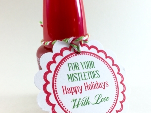 Christmas Gift Tags, Nail Polish Favor Tags, For Your Mistletoes, Mistle Toes Fa